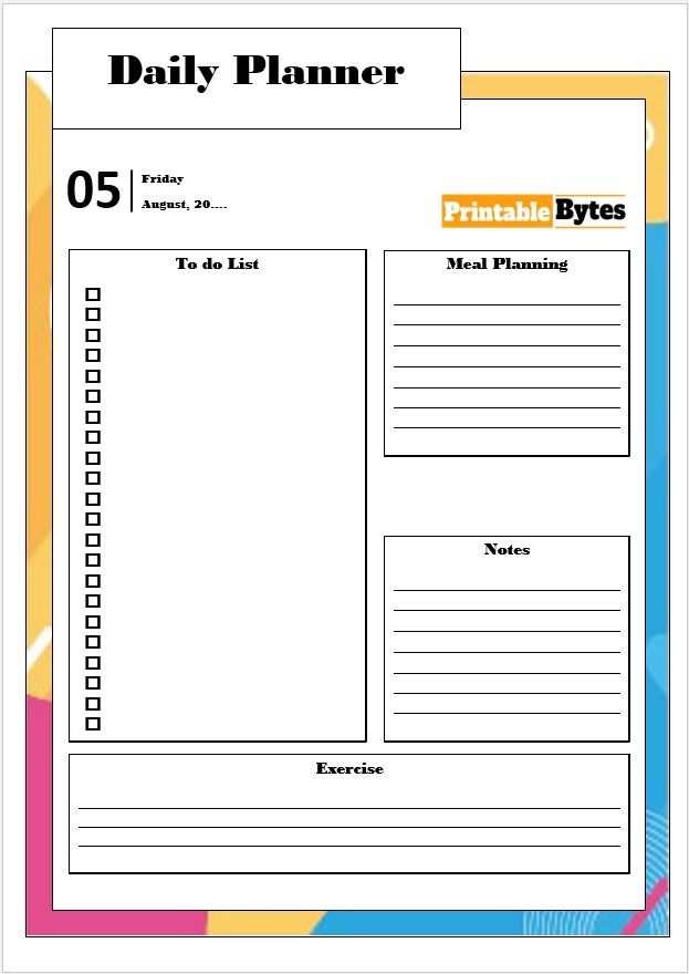 Daily Planner Template