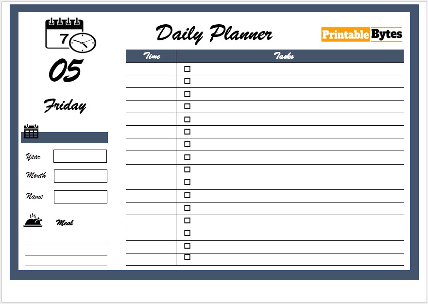 Daily Planner Template